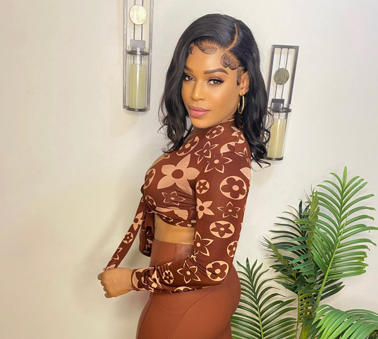 Blissful Crop Top (Brown)