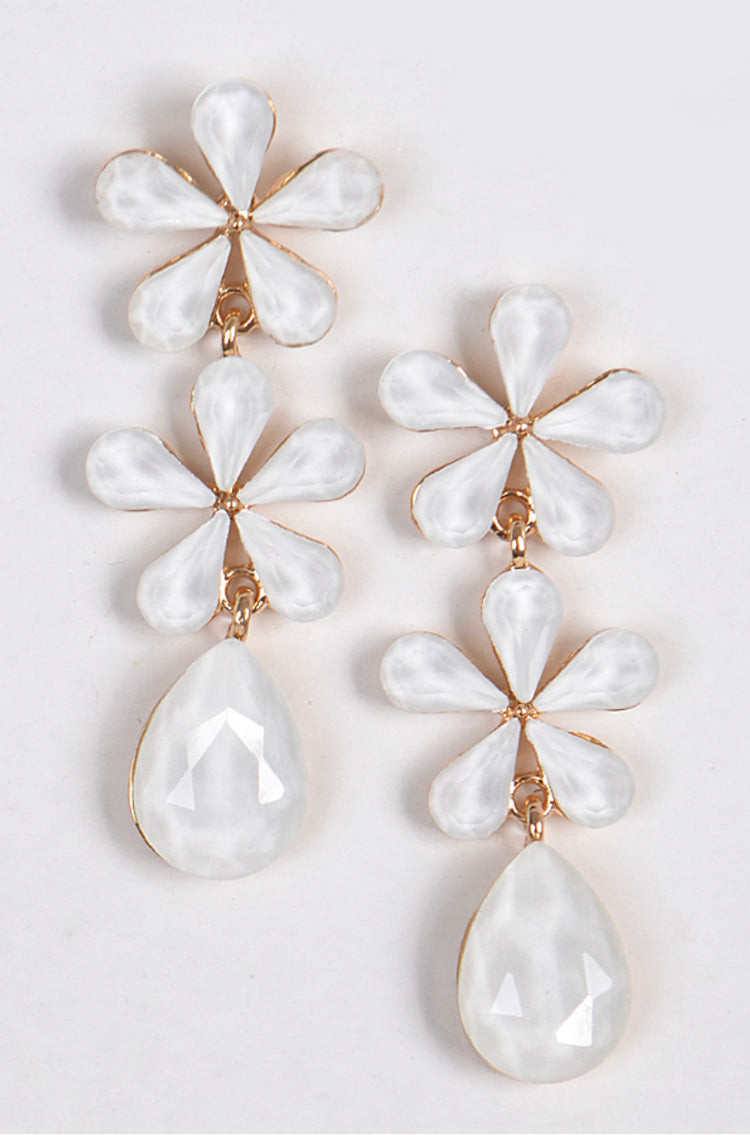 Flourish Earrings (White)