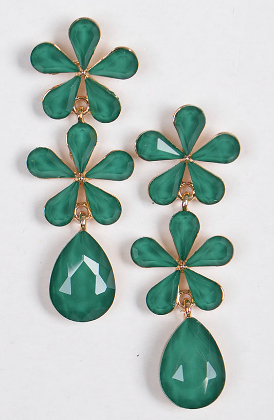 Flourish Earrings (Green)